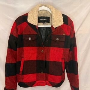 Eddie Bauer Red Jacket with Shearling Lining